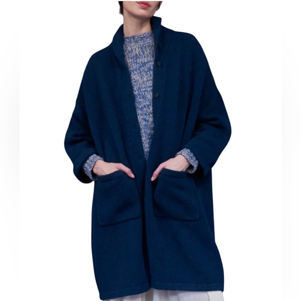 DEMYLEE MERINO WOOL OVERSIZED BLUE CARDIGAN SIZE M